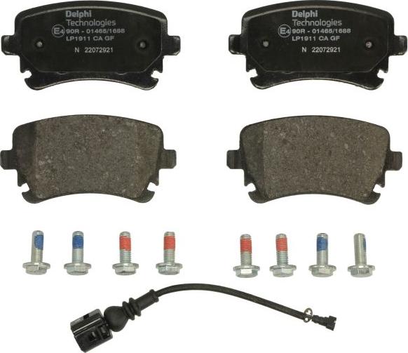 Delphi LP1911 - Тормозные колодки, дисковые, комплект abcparts.ee