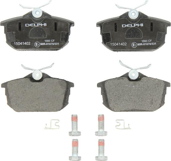 Delphi LP1593 - Тормозные колодки, дисковые, комплект abcparts.ee