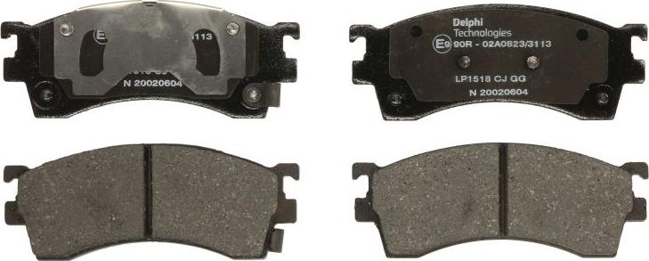 Delphi LP1518 - Тормозные колодки, дисковые, комплект abcparts.ee