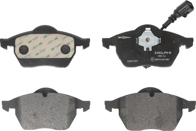 Delphi LP1525 - Тормозные колодки, дисковые, комплект abcparts.ee