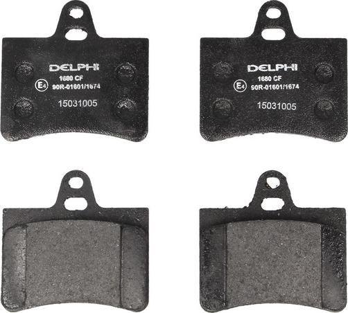 Delphi LP1680 - Тормозные колодки, дисковые, комплект abcparts.ee