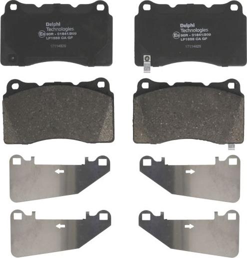 Delphi LP1858 - Тормозные колодки, дисковые, комплект abcparts.ee