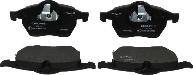 Delphi LP1731 - Тормозные колодки, дисковые, комплект abcparts.ee