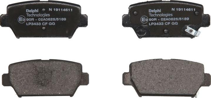 Delphi LP3433 - Тормозные колодки, дисковые, комплект abcparts.ee