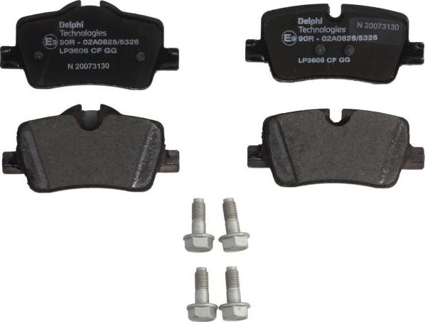 Delphi LP3606 - Тормозные колодки, дисковые, комплект abcparts.ee