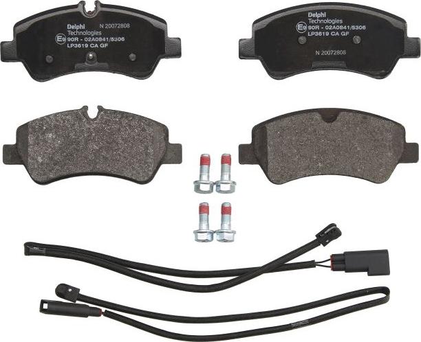 Delphi LP3619 - Тормозные колодки, дисковые, комплект abcparts.ee