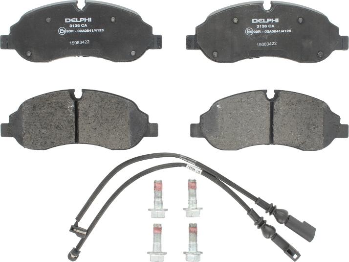 Delphi LP3136 - Тормозные колодки, дисковые, комплект abcparts.ee