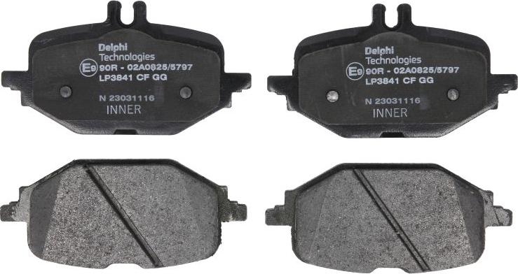 Delphi LP3841 - Тормозные колодки, дисковые, комплект abcparts.ee