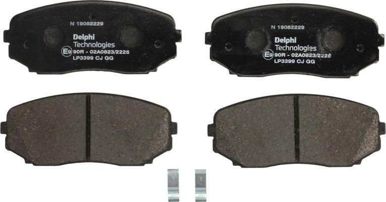 Delphi LP3399 - Тормозные колодки, дисковые, комплект abcparts.ee