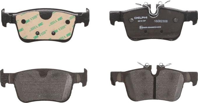 Delphi LP3312 - Тормозные колодки, дисковые, комплект abcparts.ee