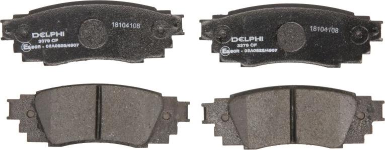Delphi LP3379 - Тормозные колодки, дисковые, комплект abcparts.ee