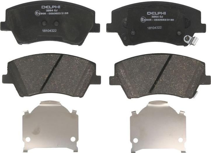 Delphi LP3264 - Тормозные колодки, дисковые, комплект abcparts.ee