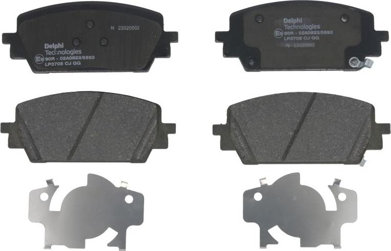 Delphi LP3705 - Тормозные колодки, дисковые, комплект abcparts.ee