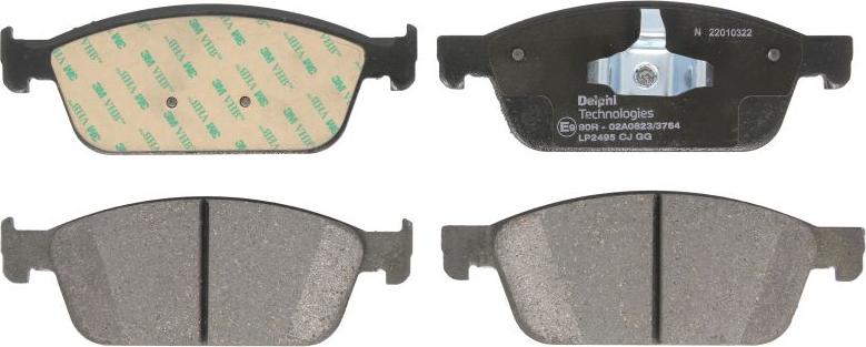 Delphi LP2495 - Тормозные колодки, дисковые, комплект abcparts.ee