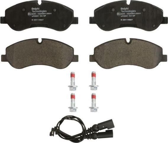 Delphi LP2661 - Тормозные колодки, дисковые, комплект abcparts.ee