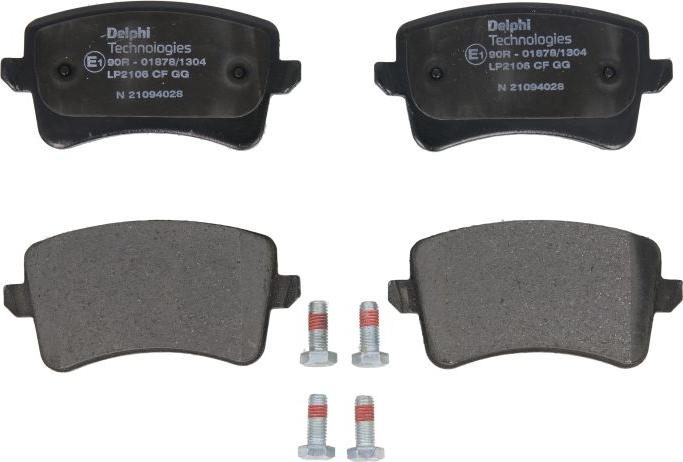 Delphi LP2106 - Тормозные колодки, дисковые, комплект abcparts.ee