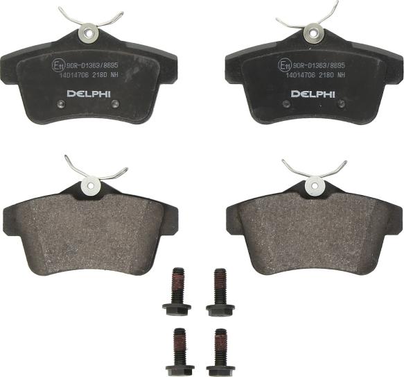 Delphi LP2180 - Тормозные колодки, дисковые, комплект abcparts.ee