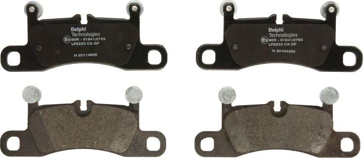 Delphi LP2233 - Тормозные колодки, дисковые, комплект abcparts.ee