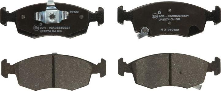 Delphi LP2274 - Тормозные колодки, дисковые, комплект abcparts.ee