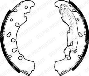 Delphi LS1980 - Комплект тормозных колодок, барабанные abcparts.ee