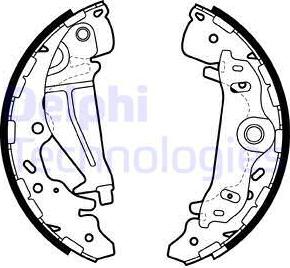 Delphi LS1987 - Комплект тормозных колодок, барабанные abcparts.ee