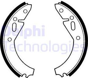 Delphi LS1163 - Комплект тормозных колодок, барабанные abcparts.ee