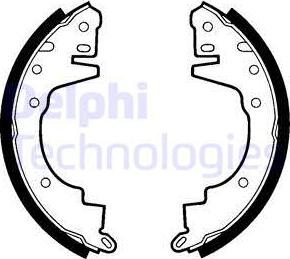 Delphi LS1345 - Комплект тормозных колодок, барабанные abcparts.ee