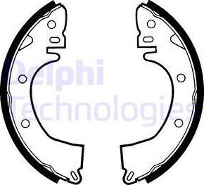Delphi LS1327 - Комплект тормозных колодок, барабанные abcparts.ee