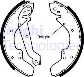 Delphi LS1245 - Комплект тормозных колодок, барабанные abcparts.ee