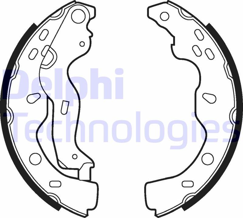 Delphi LS2009 - Комплект тормозных колодок, барабанные abcparts.ee