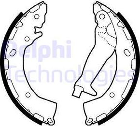 Delphi LS2010 - Комплект тормозных колодок, барабанные abcparts.ee