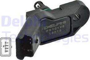 Delphi PS10128 - Датчик, давление во впускной трубе abcparts.ee