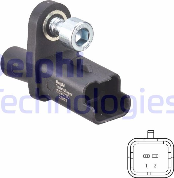 Delphi SS20760 - ABS датчик, частота вращения колеса abcparts.ee
