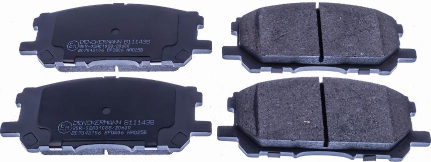 Denckermann B111438 - Тормозные колодки, дисковые, комплект abcparts.ee