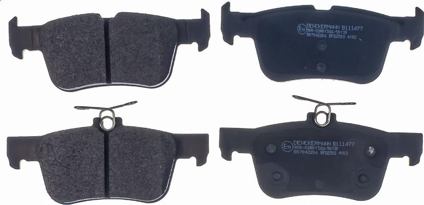 Denckermann B111477 - Тормозные колодки, дисковые, комплект abcparts.ee