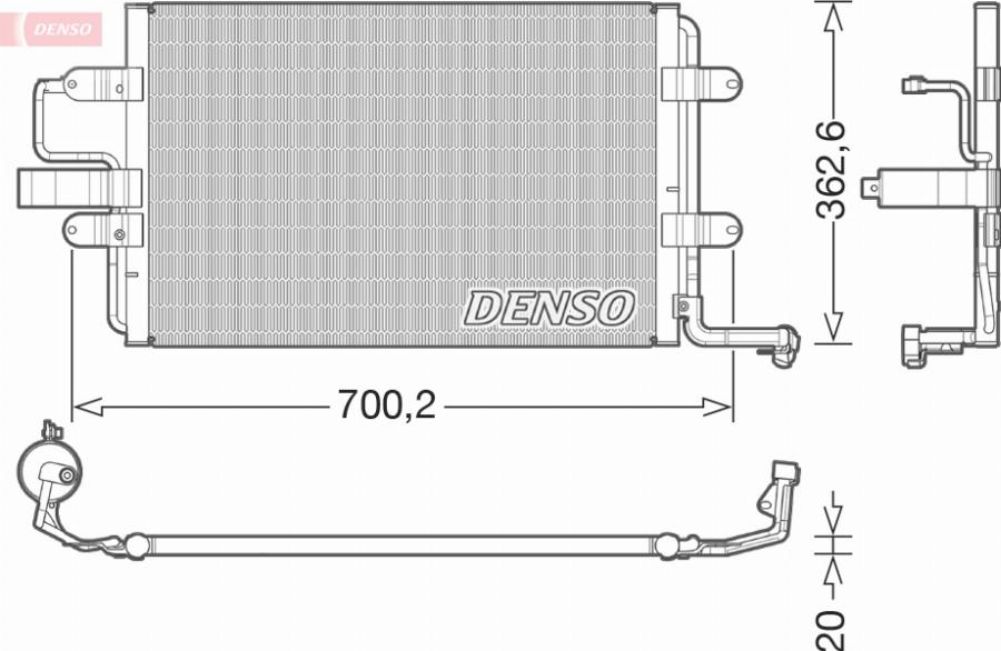 Denso DCN32022 - Конденсатор кондиционера abcparts.ee