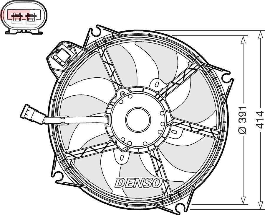 Denso DER23005 - Вентилятор, охлаждение двигателя abcparts.ee