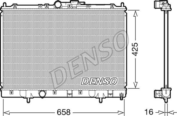 Denso DRM45051 - Радиатор, охлаждение двигателя abcparts.ee