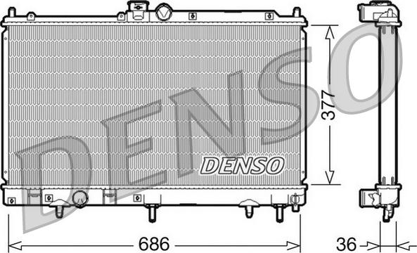 Denso DRM45026 - Радиатор, охлаждение двигателя abcparts.ee