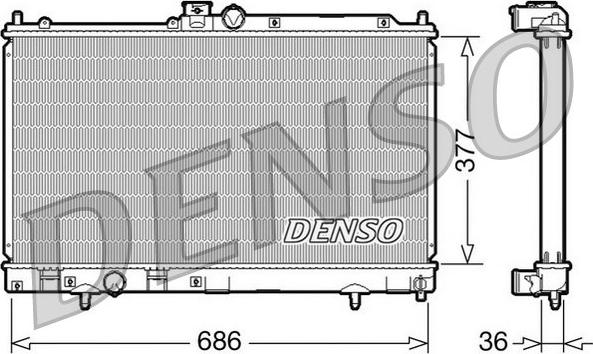 Denso DRM45022 - Радиатор, охлаждение двигателя abcparts.ee