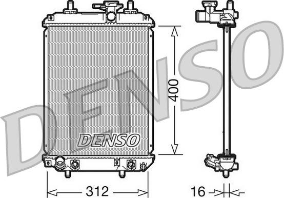 Denso DRM50050 - Радиатор, охлаждение двигателя abcparts.ee
