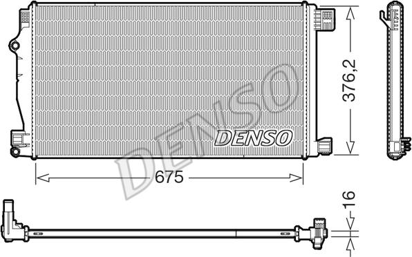 Denso DRM50147 - Радиатор, охлаждение двигателя abcparts.ee