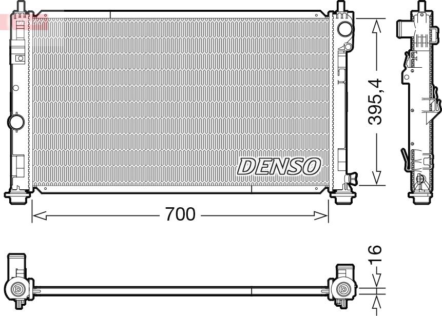 Denso DRM06039 - Радиатор, охлаждение двигателя abcparts.ee