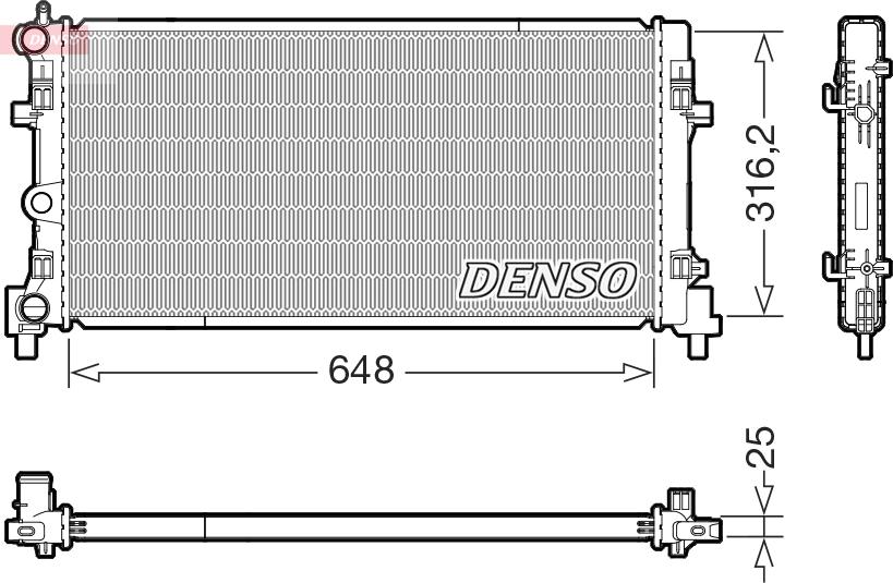 Denso DRM02045 - Радиатор, охлаждение двигателя abcparts.ee