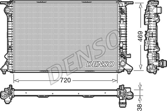 Denso DRM02041 - Радиатор, охлаждение двигателя abcparts.ee