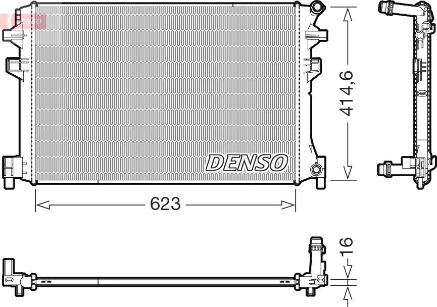 Denso DRM02048 - Радиатор, охлаждение двигателя abcparts.ee