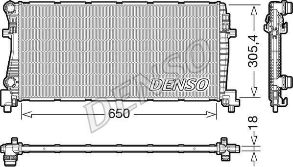 Denso DRM02017 - Радиатор, охлаждение двигателя abcparts.ee