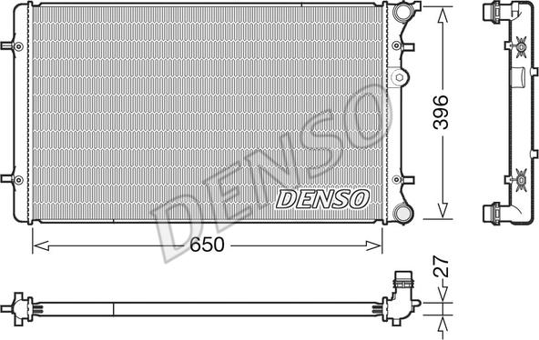 Denso DRM02025 - Радиатор, охлаждение двигателя abcparts.ee
