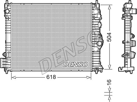 Denso DRM15010 - Радиатор, охлаждение двигателя abcparts.ee