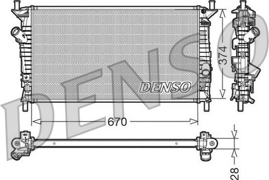 Denso DRM10074 - Радиатор, охлаждение двигателя abcparts.ee